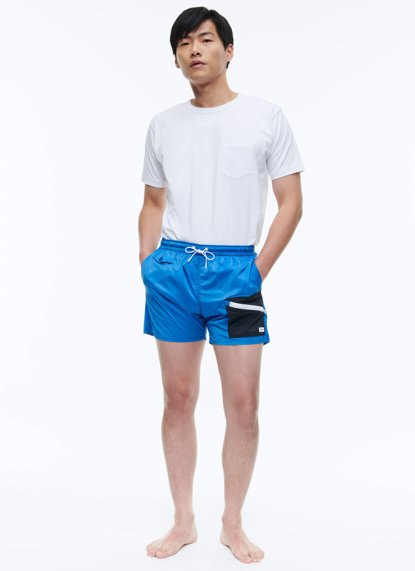 Shorts de bain homme bleu tissu technique Fursac - P3DAHI-DP10-D018