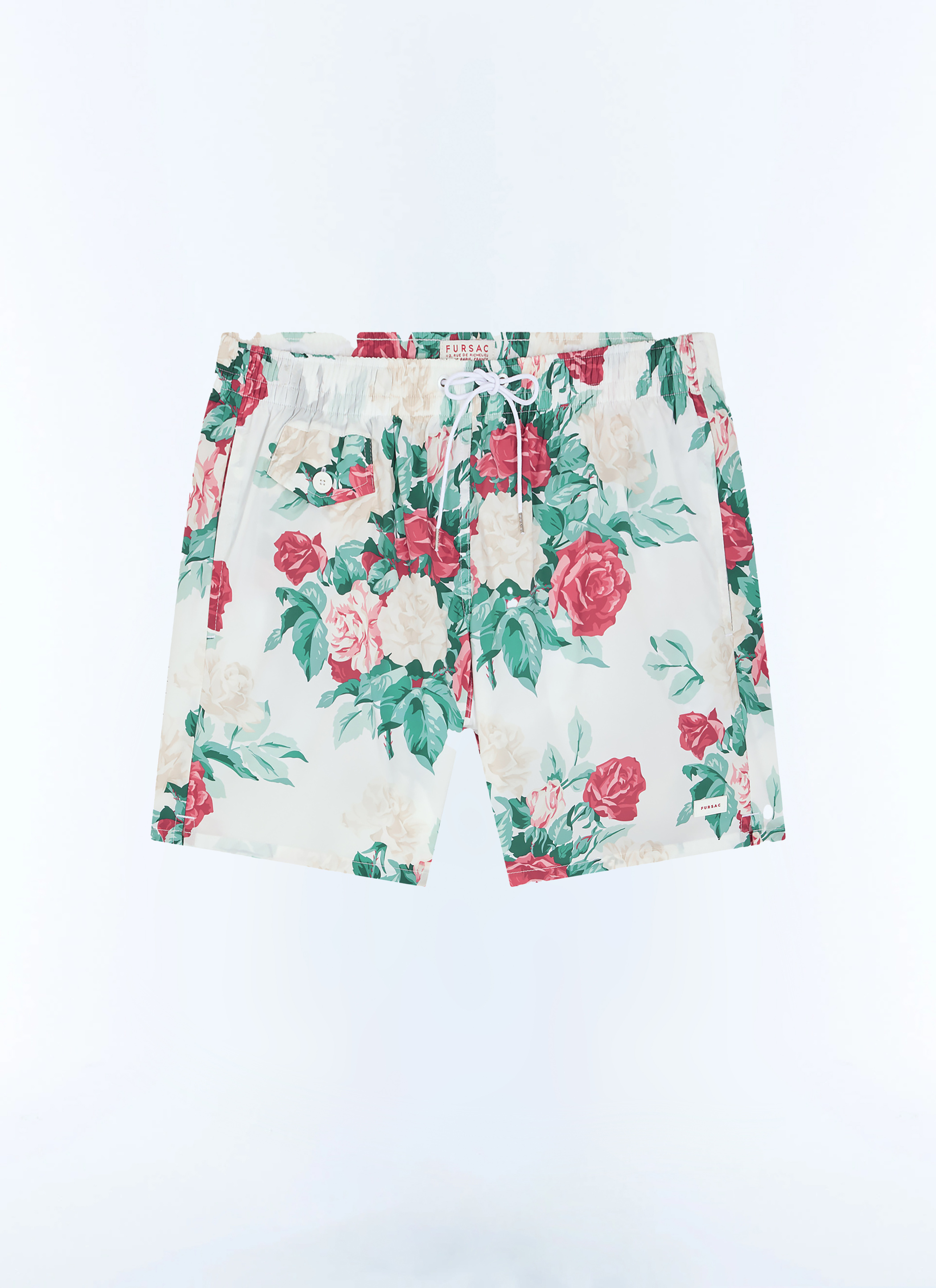 FURSAC - Short de bain en tissu technique - Homme - Taille L - Rose/Vert