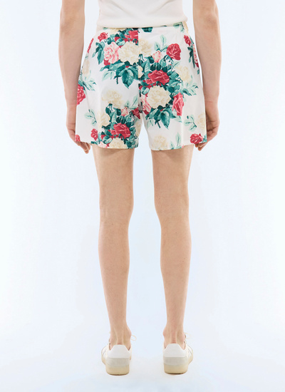 Shorts de bain motif floral vert, rose et blanc homme Fursac - P3VAHI-FP16-L001