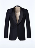 Veste de smoking col châle satin en faille de laine - V3COBY-RC47-30