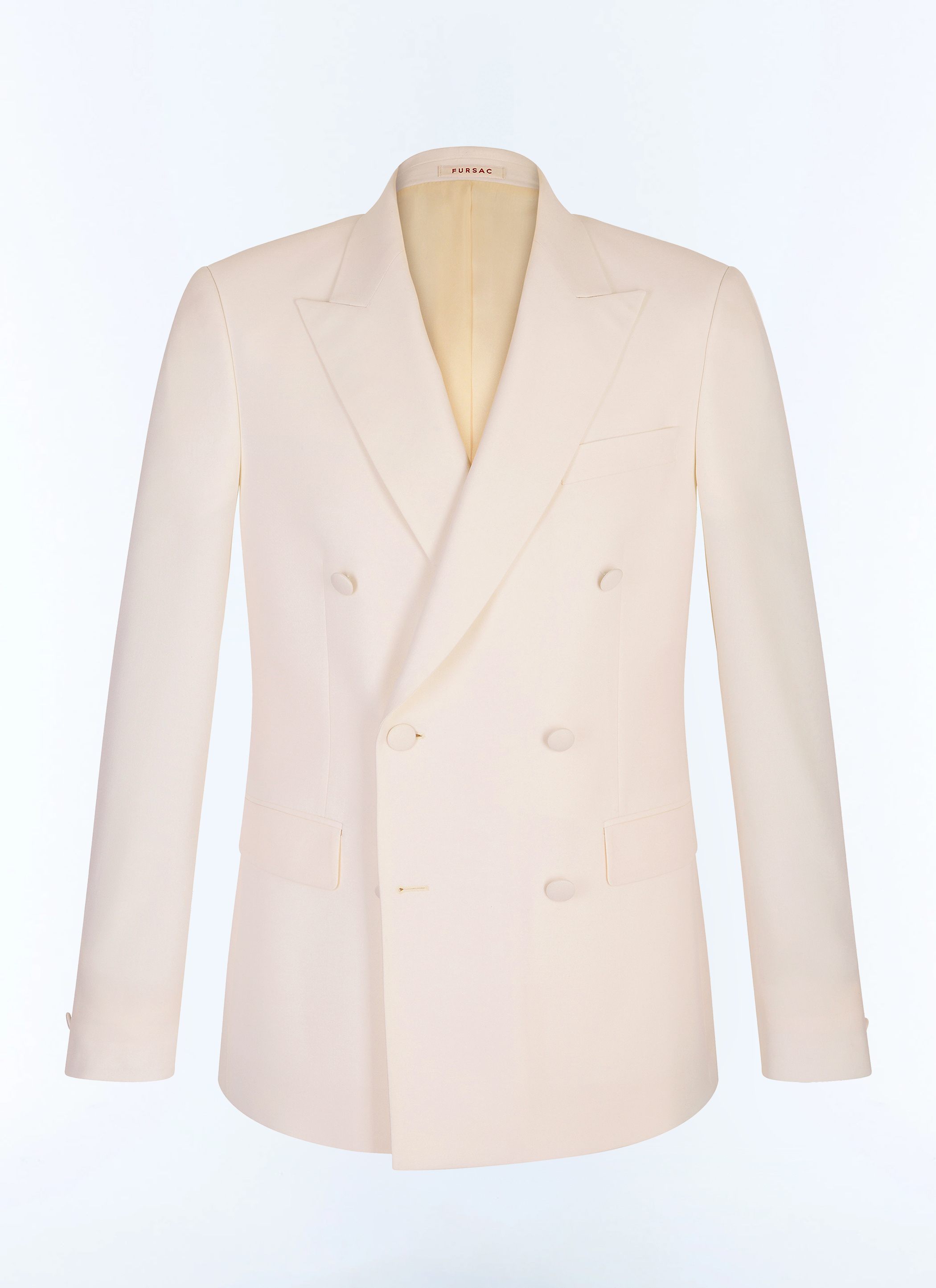 FURSAC - Veste de smoking croisée en laine vierge - Homme - Taille 50 - Blanc - Coupe Classique