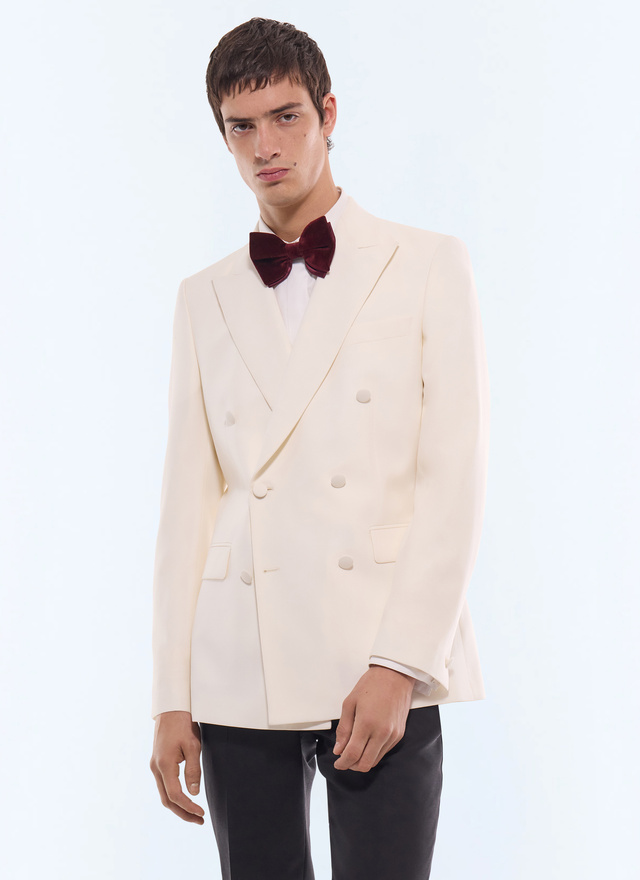 Smoking homme ecru laine vierge Fursac - V3FSMO-GV48-A002