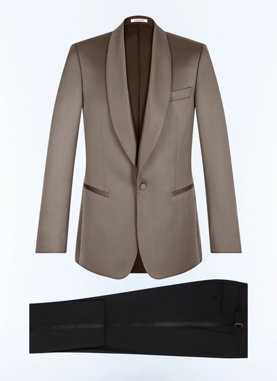 Smoking taupe homme faille de laine vierge certifiée Fursac - S3FERT-GV48-G014