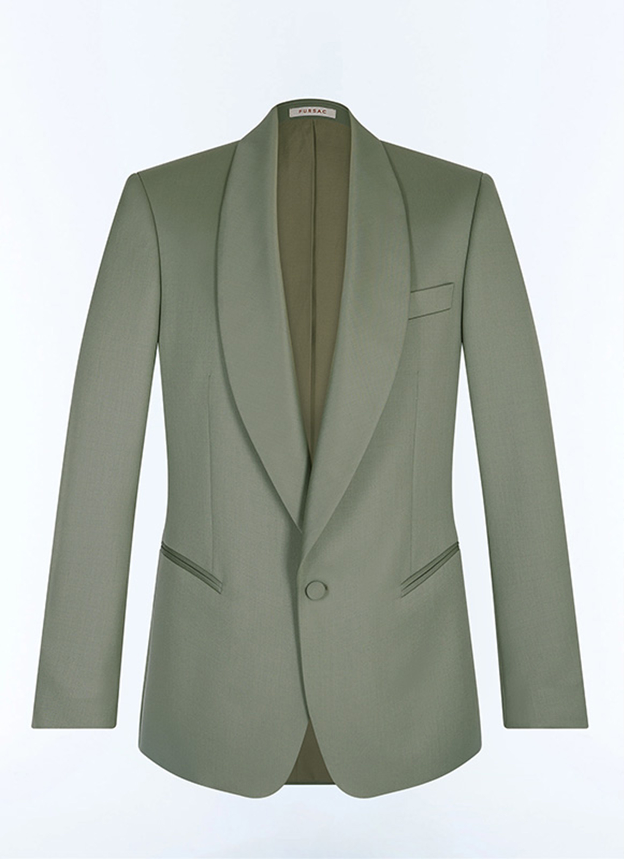 FURSAC - Veste de smoking ajustée en laine vierge - Homme - Taille 46 - Vert - Collection Cérémonie - Mariage