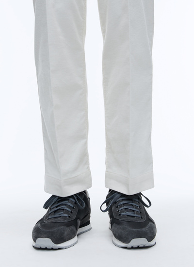 Men's sneakers black calfskin leather and nylon Fursac - LSNEAK-TL04-20