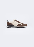 Cream and brown leather and nylon sneakers - 22HLSNEAK-TL04/19