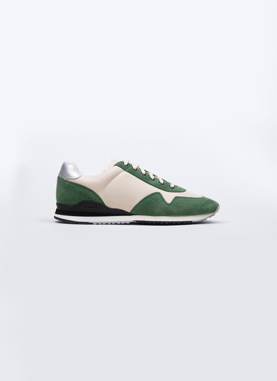 Men's ecru and green sneakers Fursac - LSNEAK-TL04-40