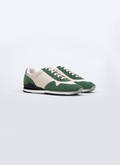 Ecru and green suede and nylon sneakers - LSNEAK-TL04-40