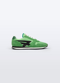 Green leather and nylon sneakers - 23ELSNEAF-BL02/41