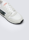 White leather and nylon sneakers - 23ELSNEAF-BL02/01