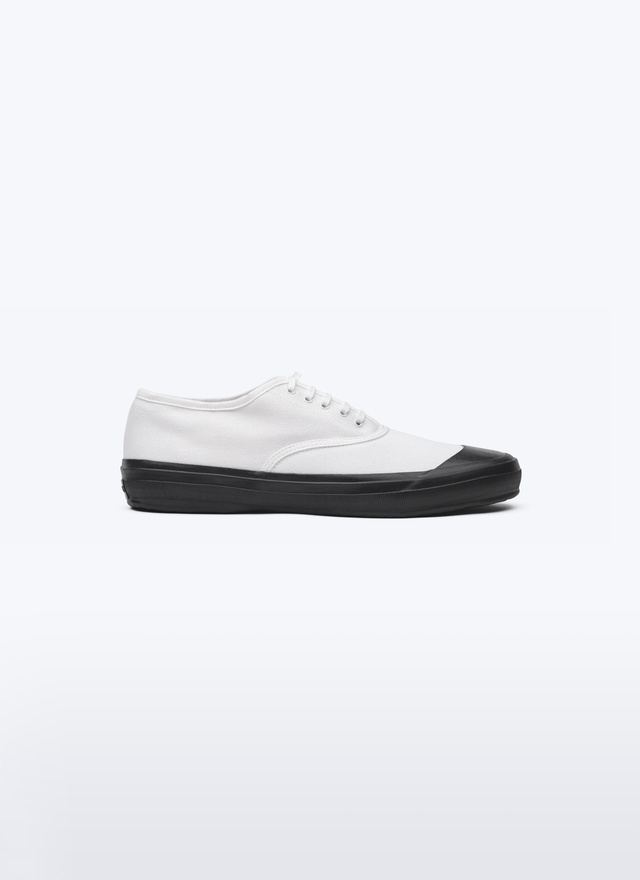 Sneakers homme blanc toile de coton Fursac - 23ELTENIS-BL01/01