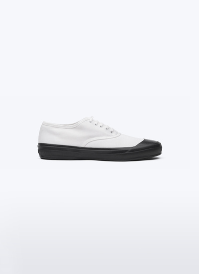 Sneakers homme blanc toile de coton Fursac - LTENIS-BL01-01