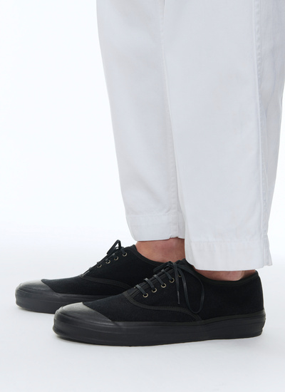 Sneakers homme noir toile de coton Fursac - 23ELTENIS-BL01/20