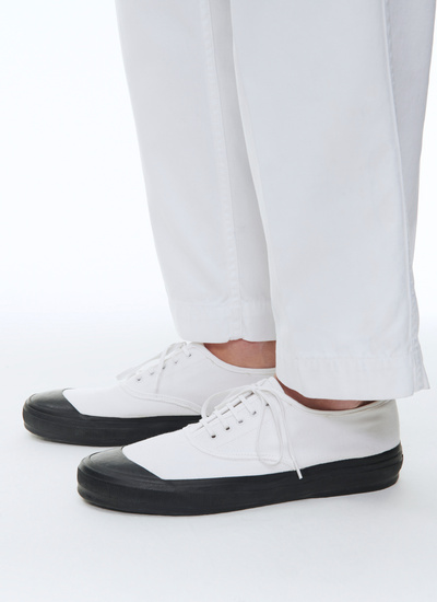 Men's sneakers white cotton canvas Fursac - 23ELTENIS-BL01/01