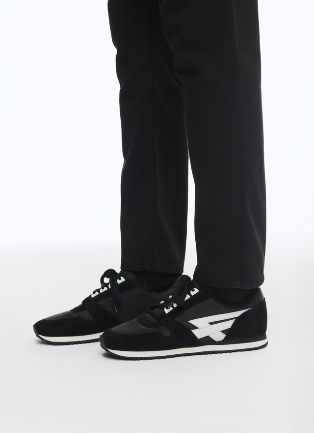 Men's black and white sneakers Fursac - LSNEAF-BL02-B001