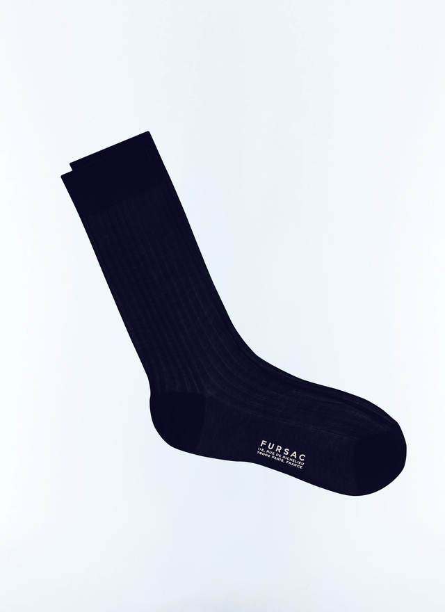 Men's sock navy blue cotton Fursac - D2JSOK-JA23-D030