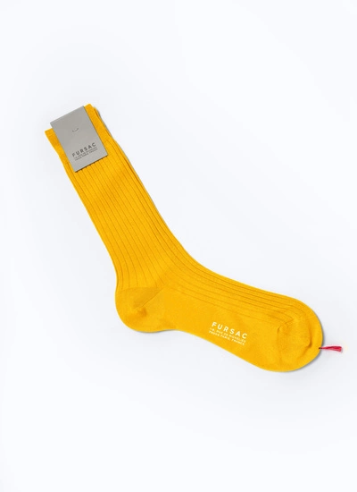 Men's sock yellow egyptian cotton Fursac - D2SOCK-VA17-E006