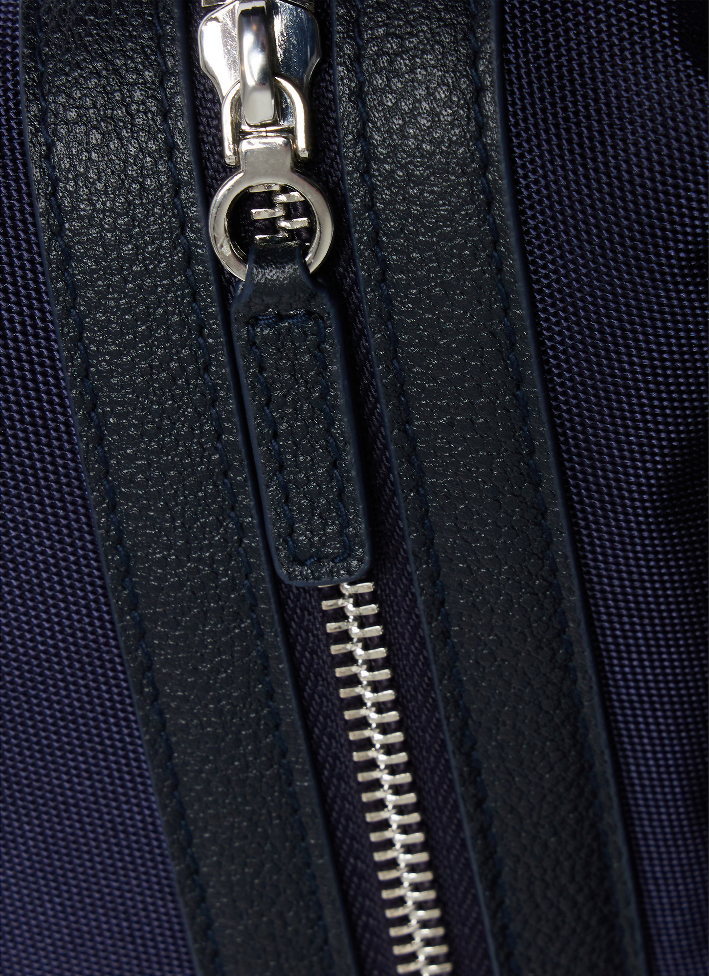 Men's blue, navy blue nylon and grained leather suit Carrier Fursac - B3FOST-FB04-D030