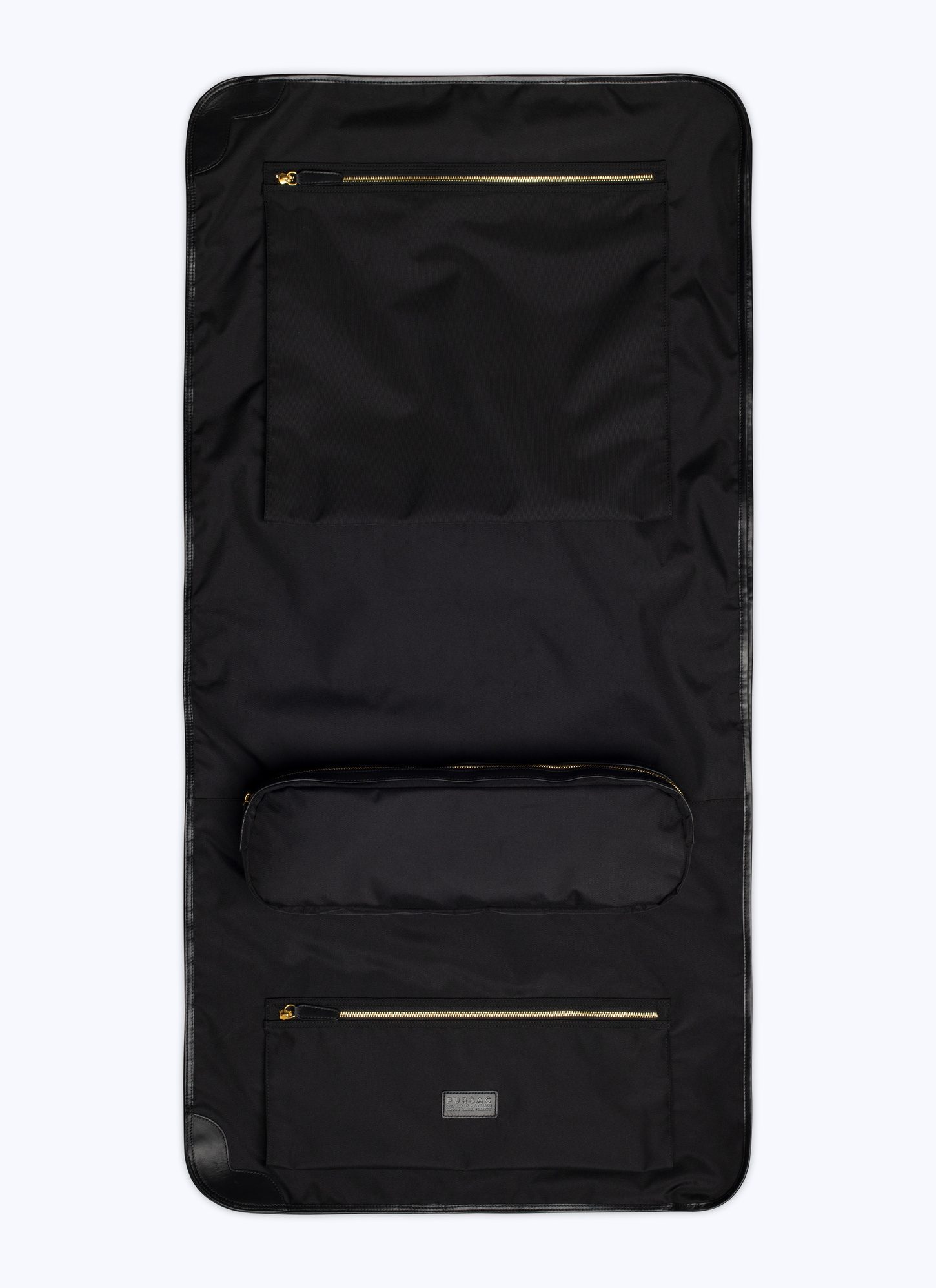 Men's black technical fabric and leather suit Carrier Fursac - B3VARY-VB01-20