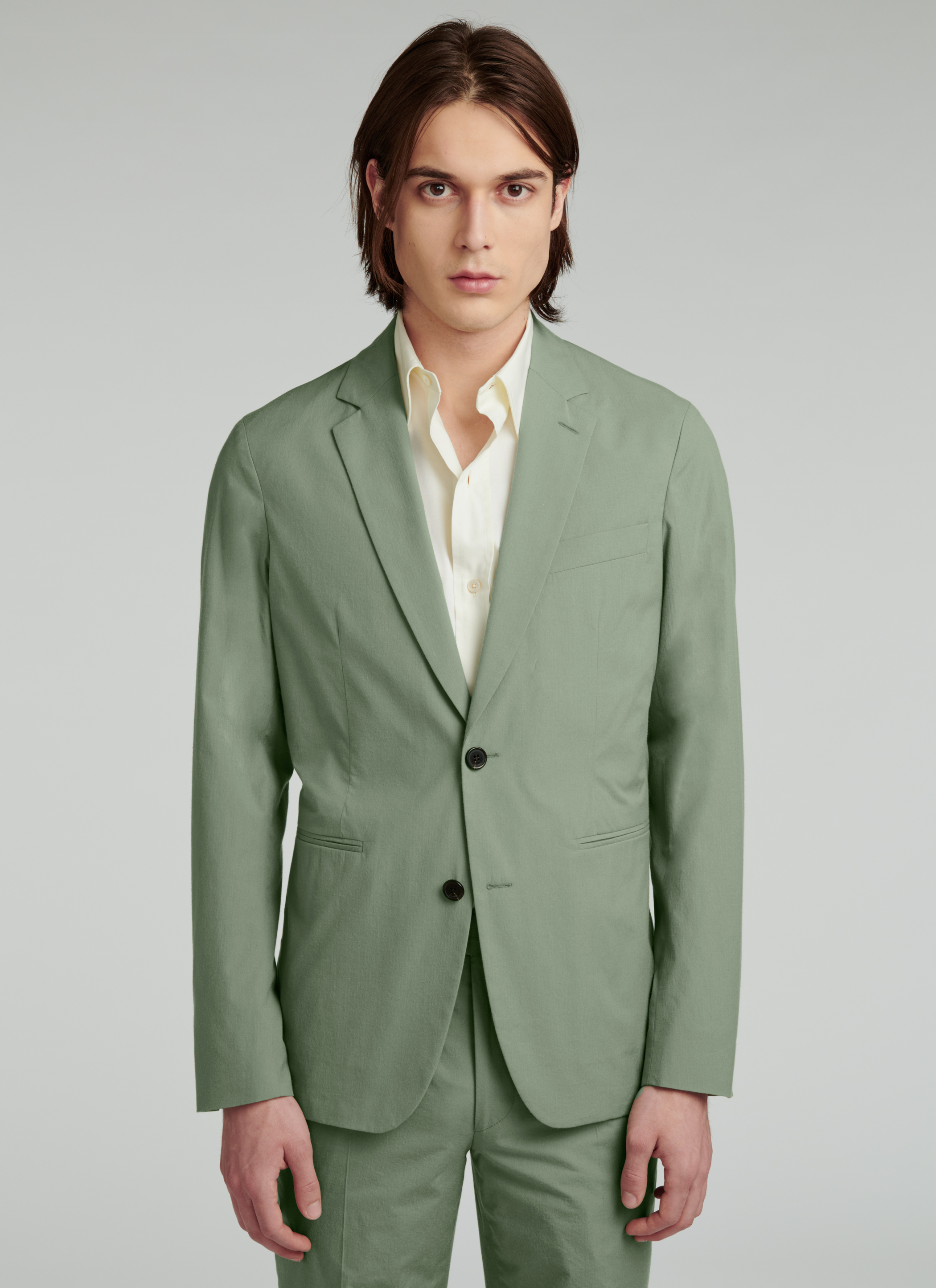 Sage green separate suits suit 22EC3VADA-VX06/45 - Men's cotton and ...