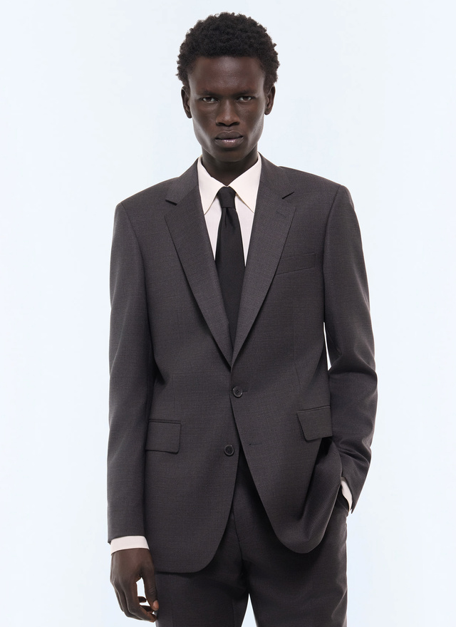 Men's suit jacket anthracite main fabric: 100% virgin woolunder collar: 80% polyester, 20% viscosebody lining: 100% viscosesleeve lining: 57% viscose, 41% acetate, 2% cupro Fursac - V3FOXA-LC05-B021