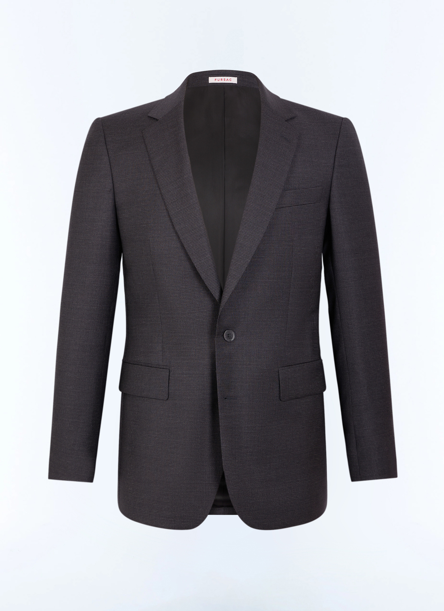 Men's black main fabric: 100% virgin woolunder collar: 80% polyester, 20% viscosebody lining: 100% viscosesleeve lining: 57% viscose, 41% acetate, 2% cupro suit jacket Fursac - V3FOXA-LC05-B021
