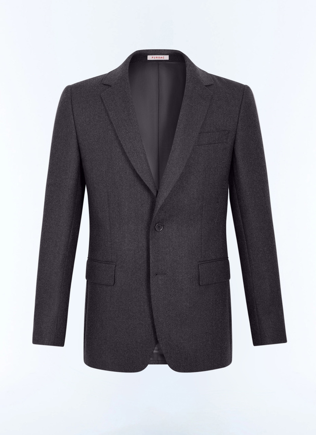 Men's black main fabric: 100% virgin woolunder collar: 80% polyester, 20% viscosebody lining: 100% viscosesleeve lining: 57% viscose, 41% acetate, 2% cupro suit jacket Fursac - V3FOXA-LC17-B021