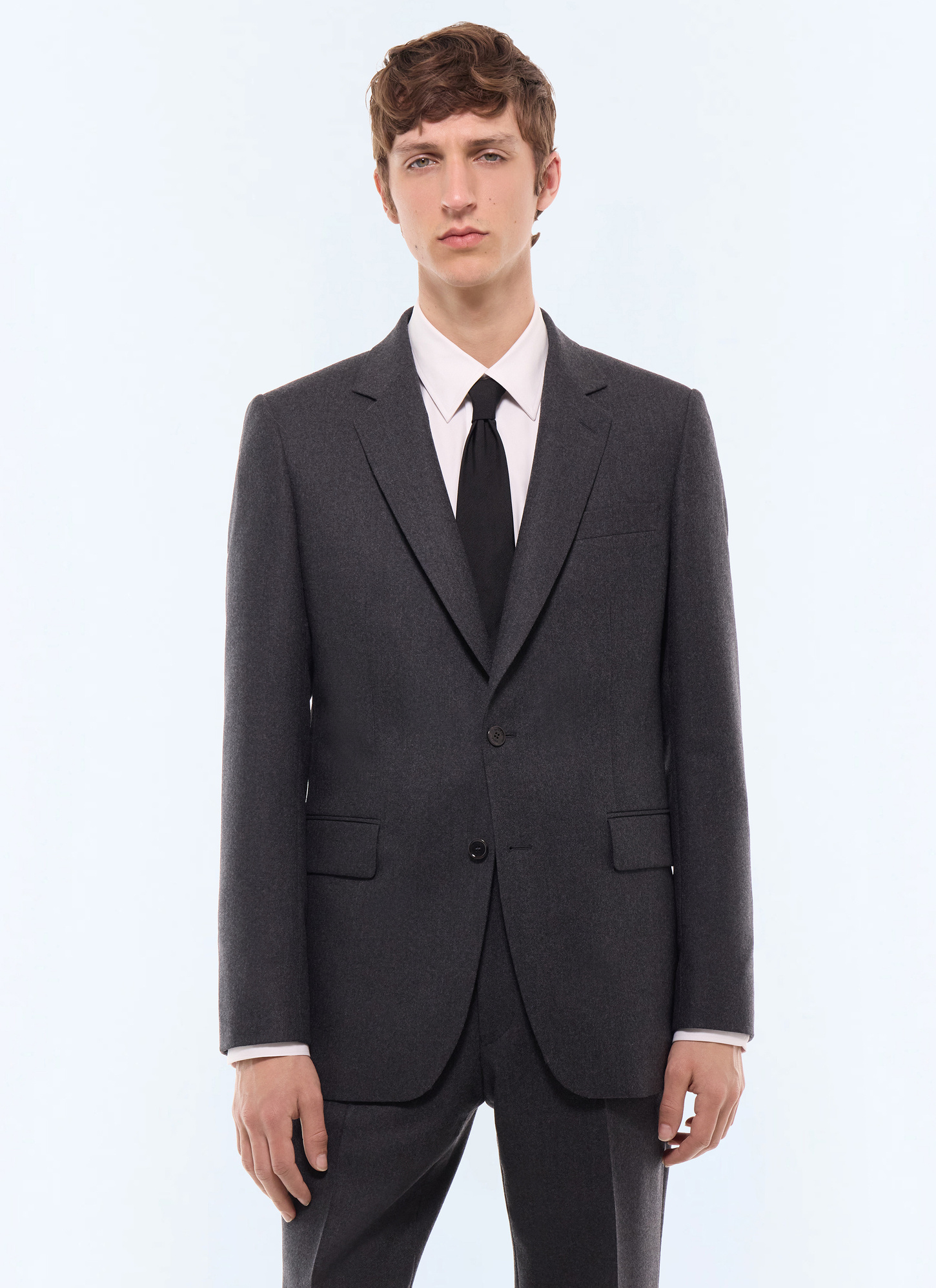 Men's suit jacket anthracite main fabric: 100% virgin woolunder collar: 80% polyester, 20% viscosebody lining: 100% viscosesleeve lining: 57% viscose, 41% acetate, 2% cupro Fursac - V3FOXA-LC17-B021