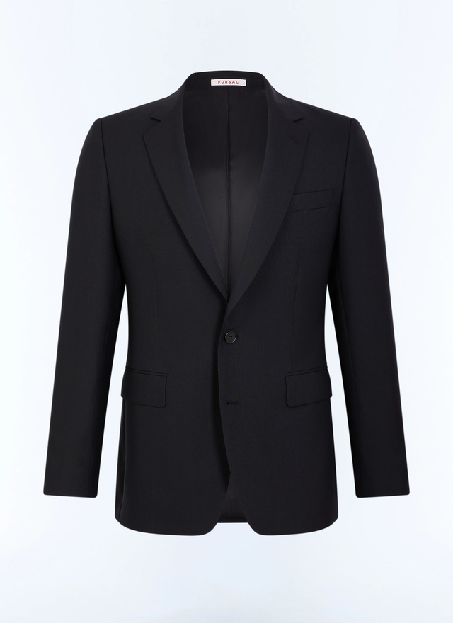Men's black main fabric: 100% virgin woolunder collar: 80% polyester, 20% viscosebody lining: 100% viscosesleeve lining: 57% viscose, 41% acetate, 2% cupro suit jacket Fursac - V2AIDO-BV01-20