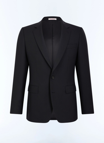 Men's black main fabric: 100% virgin woolunder collar: 80% polyester, 20% viscosebody lining: 100% viscosesleeve lining: 57% viscose, 41% acetate, 2% cupro suit jacket Fursac - V3FOXA-BV01-20