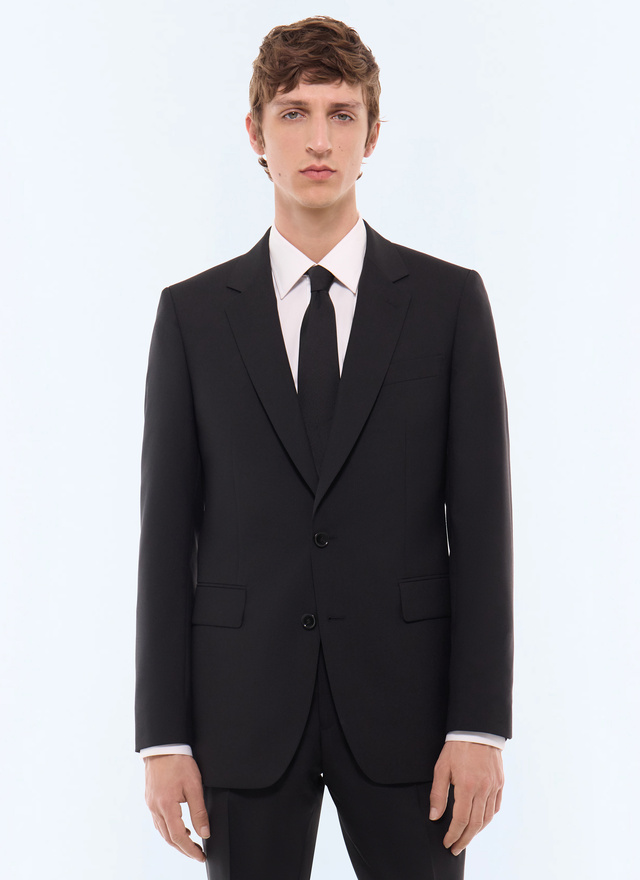 Men's suit jacket black main fabric: 100% virgin woolunder collar: 80% polyester, 20% viscosebody lining: 100% viscosesleeve lining: 57% viscose, 41% acetate, 2% cupro Fursac - V3FOXA-BV01-20