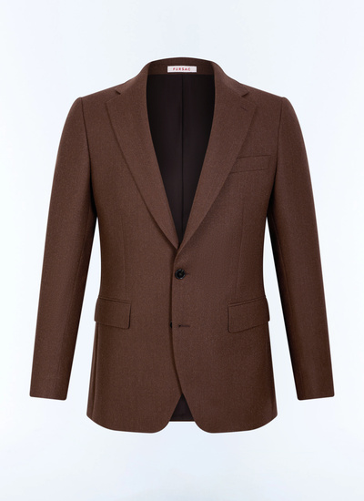Men's brown main fabric: 100% virgin woolunder collar: 80% polyester, 20% viscosebody lining: 100% viscosesleeve lining: 57% viscose, 41% acetate, 2% cupro suit jacket Fursac - V3JEXU-LC17-G018