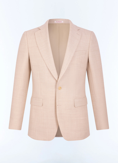 Men's white, ecru main fabric: 100% virgin woolunder collar: 80% polyester, 20% viscosebody lining: 100% viscosesleeve lining: 57% viscose, 41% acetate, 2% cupro suit jacket Fursac - V3JEXU-LC17-A003