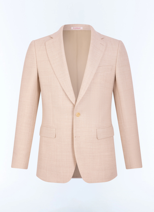 Men's white, ecru main fabric: 100% virgin woolunder collar: 80% polyester, 20% viscosebody lining: 100% viscosesleeve lining: 57% viscose, 41% acetate, 2% cupro suit jacket Fursac - V3JEXU-LC17-A003