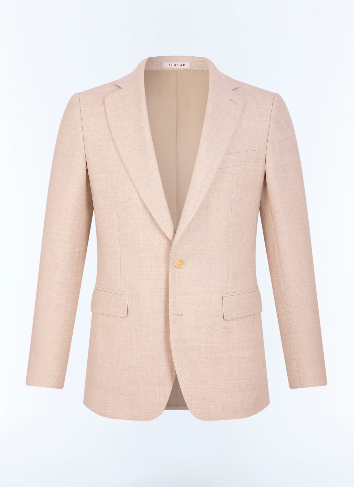 Men's white, ecru main fabric: 100% virgin woolunder collar: 80% polyester, 20% viscosebody lining: 100% viscosesleeve lining: 57% viscose, 41% acetate, 2% cupro suit jacket Fursac - V3JEXU-LC17-A003