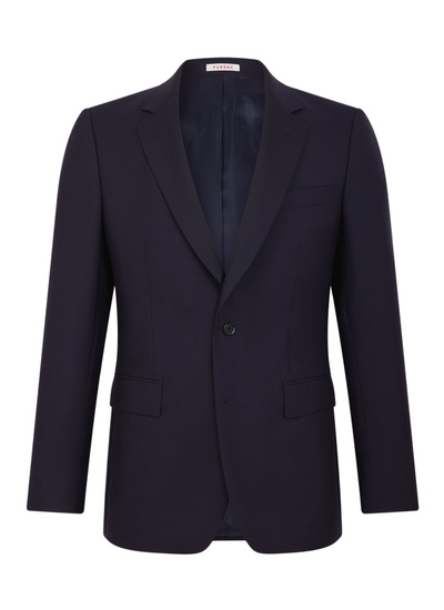Men's blue, navy blue main fabric: 100% virgin woolunder collar: 80% polyester, 20% viscosebody lining: 100% viscosesleeve lining: 57% viscose, 41% acetate, 2% cupro suit jacket Fursac - V3FOXA-BV01-30