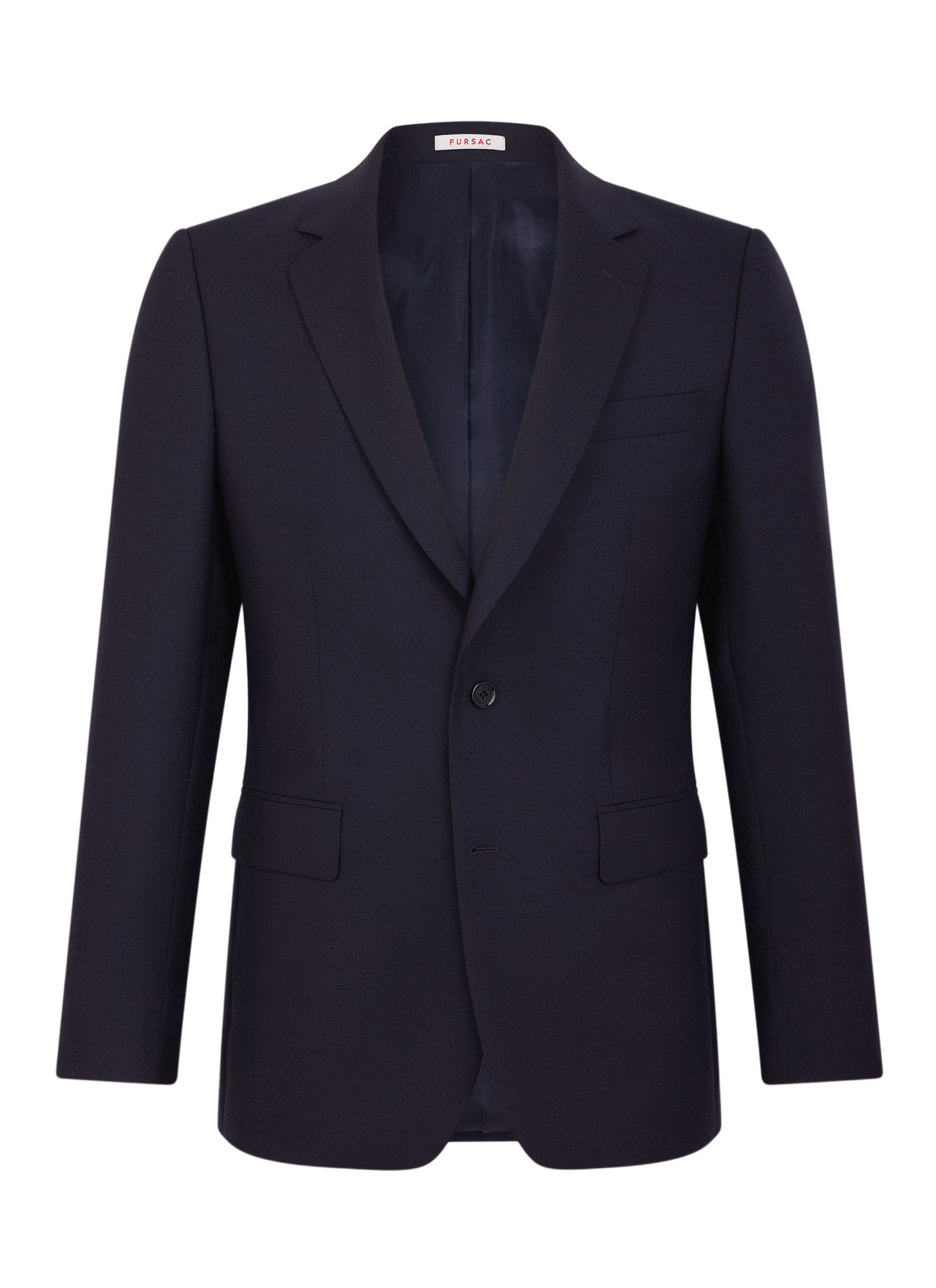 Men's blue, navy blue main fabric: 100% virgin woolunder collar: 80% polyester, 20% viscosebody lining: 100% viscosesleeve lining: 57% viscose, 41% acetate, 2% cupro suit jacket Fursac - V3FOXA-BV01-30