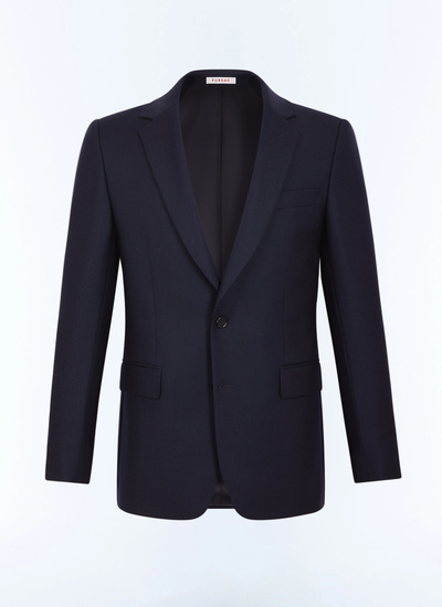 Men's blue, navy blue main fabric: 100% virgin woolunder collar: 80% polyester, 20% viscosebody lining: 100% viscosesleeve lining: 57% viscose, 41% acetate, 2% cupro suit jacket Fursac - V3FOXA-LC14-D030