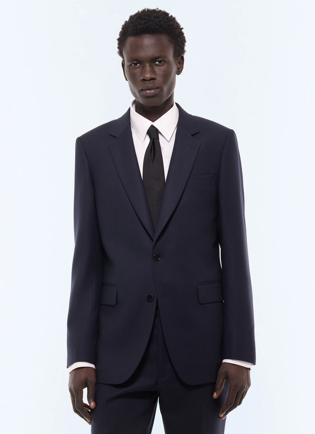 Men's suit jacket navy main fabric: 100% virgin woolunder collar: 80% polyester, 20% viscosebody lining: 100% viscosesleeve lining: 57% viscose, 41% acetate, 2% cupro Fursac - V3FOXA-LC14-D030