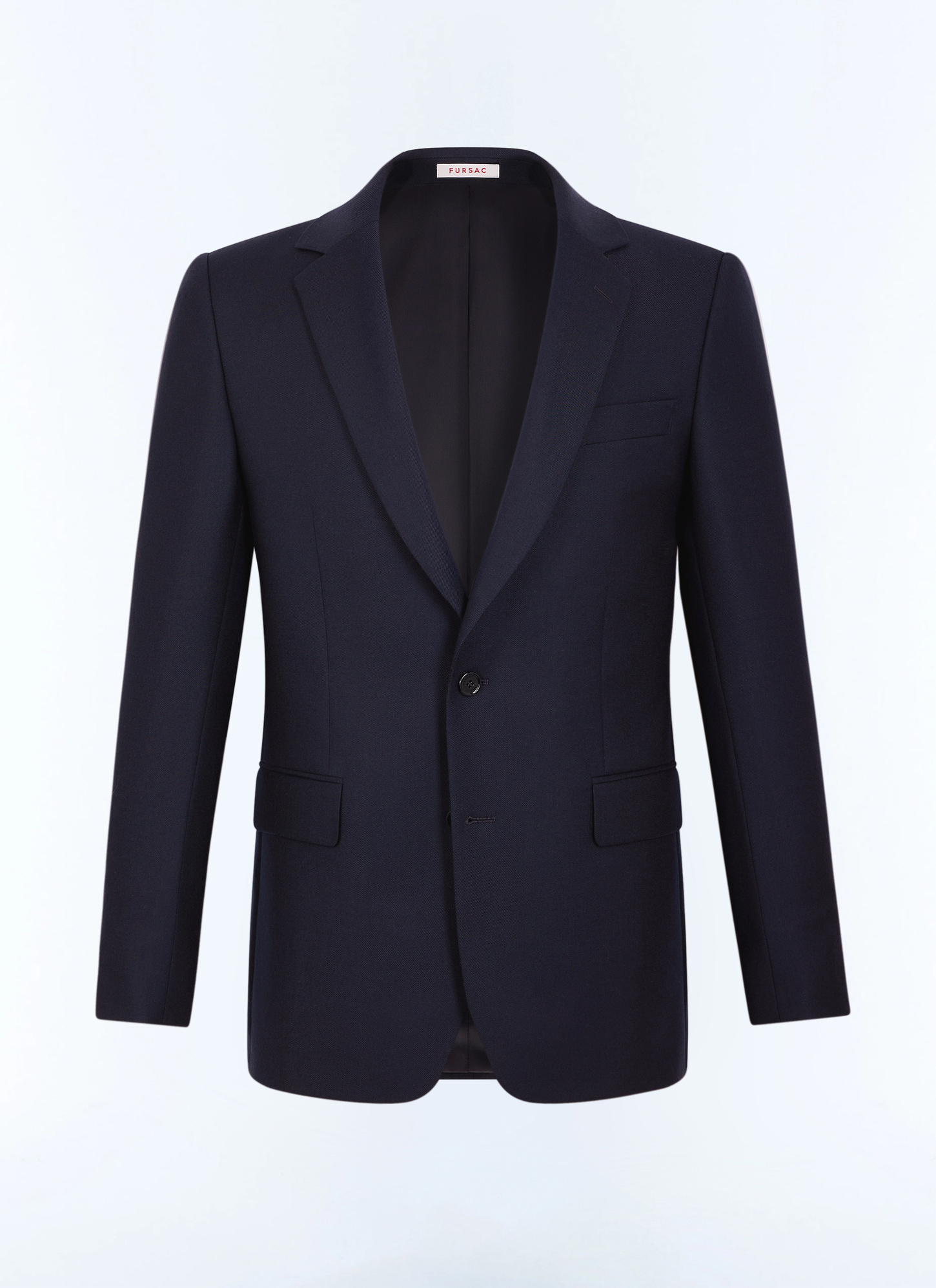 Men's blue, navy blue main fabric: 100% virgin woolunder collar: 80% polyester, 20% viscosebody lining: 100% viscosesleeve lining: 57% viscose, 41% acetate, 2% cupro suit jacket Fursac - V3FOXA-LC14-D030