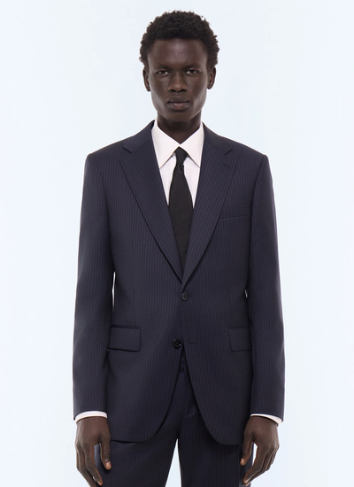 Men's suit jacket navy main fabric: 100% virgin woolunder collar: 80% polyester, 20% viscosebody lining: 100% viscosesleeve lining: 57% viscose, 41% acetate, 2% cupro Fursac - V3JEXU-LC21-D030