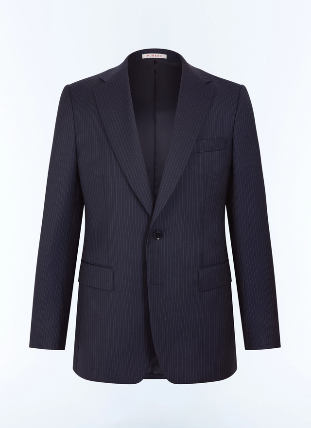 Men's blue, navy blue main fabric: 100% virgin woolunder collar: 80% polyester, 20% viscosebody lining: 100% viscosesleeve lining: 57% viscose, 41% acetate, 2% cupro suit jacket Fursac - V3JEXU-LC21-D030
