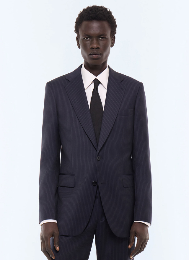 Men's suit jacket navy main fabric: 100% virgin woolunder collar: 80% polyester, 20% viscosebody lining: 100% viscosesleeve lining: 57% viscose, 41% acetate, 2% cupro Fursac - V3JEXU-LC21-D030