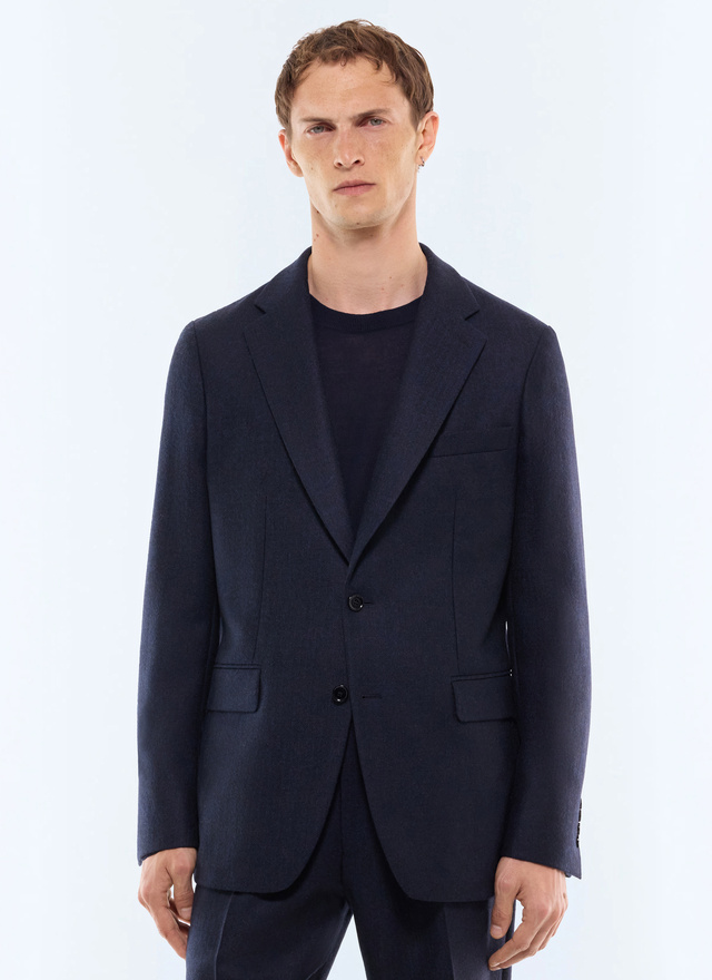 Men's suit jacket navy main fabric: 100% virgin woolbody lining: 100% viscosesleeve lining: 57% viscose, 41% acetate, 2% cupro Fursac - V3LOCA-LC10-D030