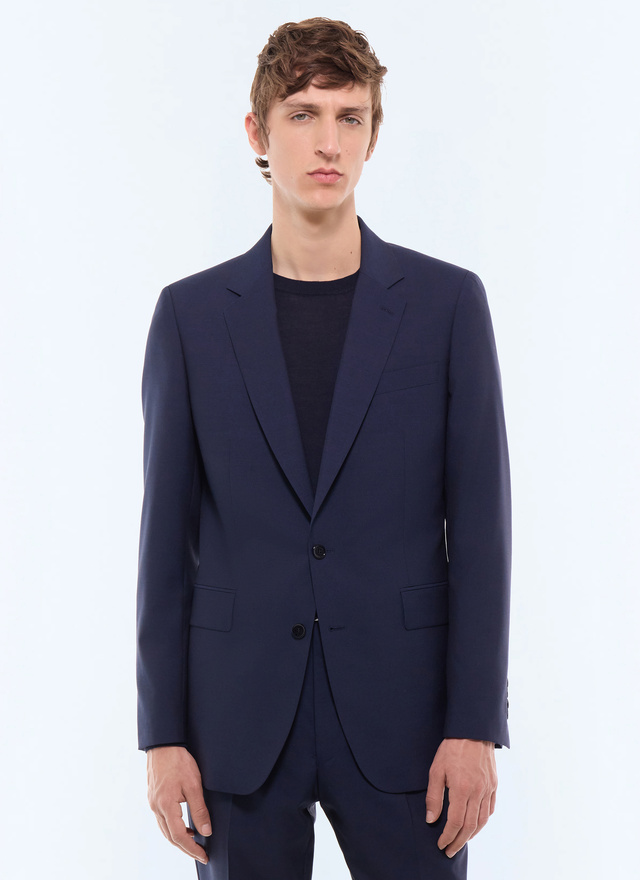 Men's suit jacket petrol main fabric: 100% virgin woolunder collar: 80% polyester, 20% viscosebody lining: 100% viscosesleeve lining: 57% viscose, 41% acetate, 2% cupro Fursac - V3FOXA-BV01-D032