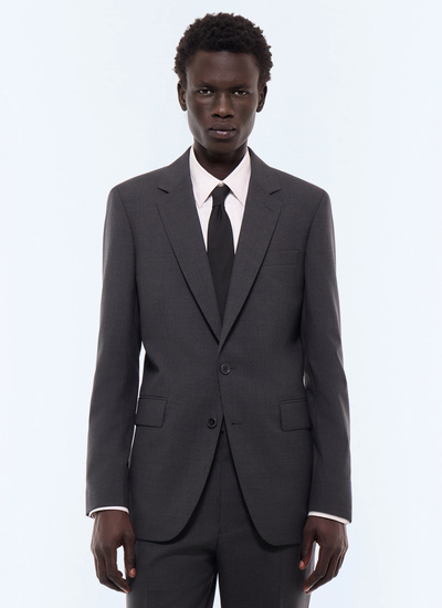 Men's suit jacket steel main fabric: 100% virgin woolunder collar: 80% polyester, 20% viscosebody lining: 100% viscosesleeve lining: 57% viscose, 41% acetate, 2% cupro Fursac - V2AIDO-BV01-B022
