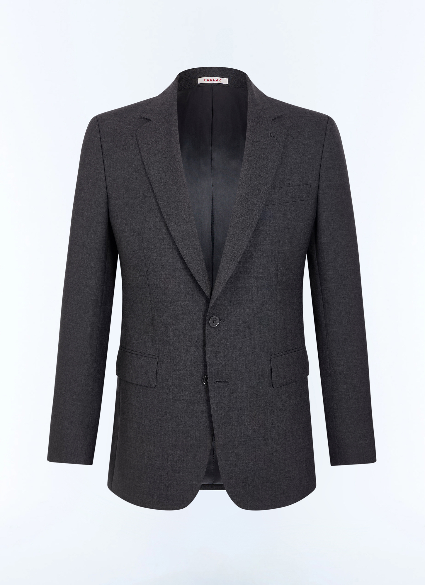 Men's black main fabric: 100% virgin woolunder collar: 80% polyester, 20% viscosebody lining: 100% viscosesleeve lining: 57% viscose, 41% acetate, 2% cupro suit jacket Fursac - V2AIDO-BV01-B022