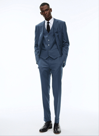 Men's suit blue virgin wool Fursac - C3AVOX-AC13-34