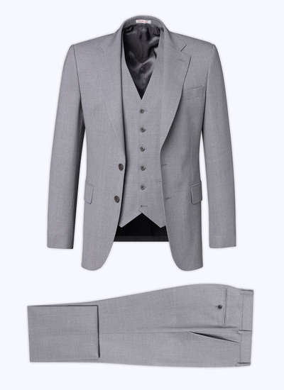 Men's suit charcoal grey fresco virgin wool canvas Fursac - C3BALG-BC52-29
