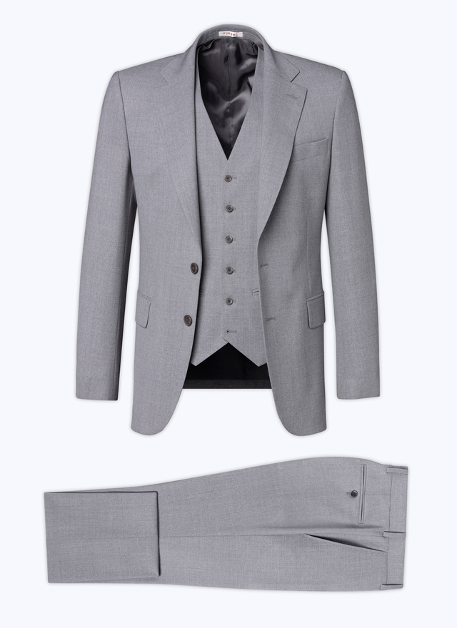 Men's suit charcoal grey fresco virgin wool canvas Fursac - C3BALG-BC52-29